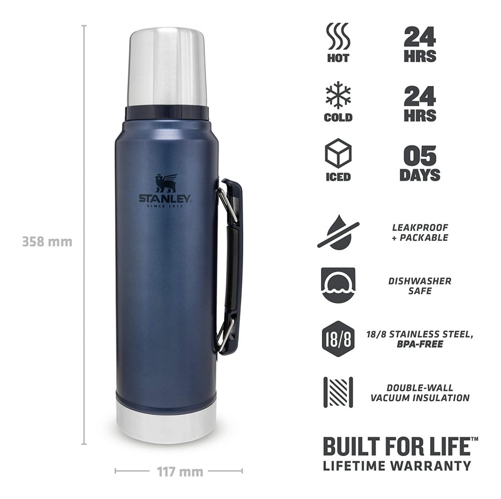 TERMO STANLEY XLARGE CLASICO 1.4L AZUL METALIZADO