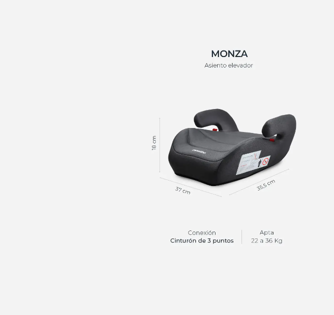 BUTACA CARESTINO BOOSTER MONZA BT014 NG NEGRO