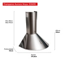 CAMPANA AURORA MUYU 3360 X ACERO INOXIDABLE