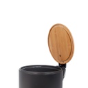 CESTO VONNE CCRI 5LBN ACERO NEGRO TAPA BAMBU 5L