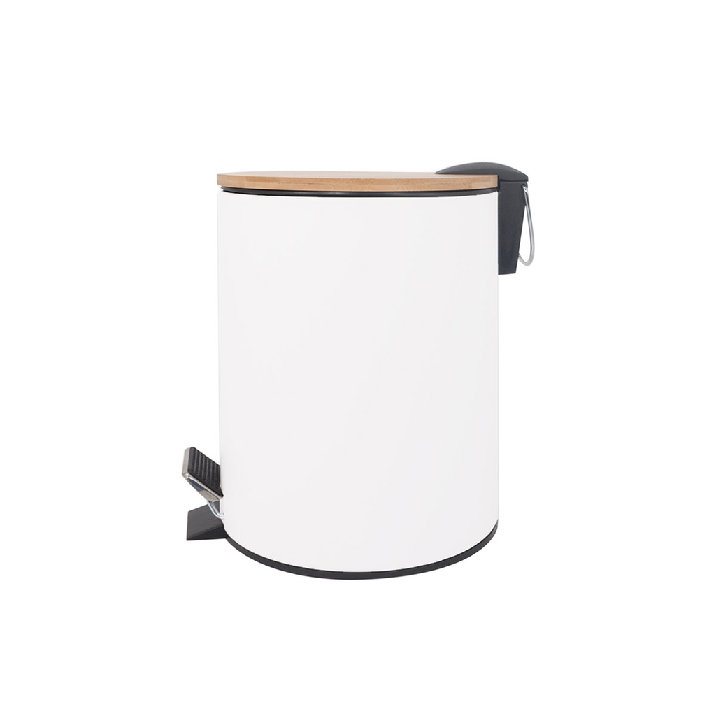 CESTO VONNE CCRI 5LBB ACERO BLANCO TAPA BAMBU 5L