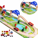 AUTOPISTA DE AUTOS CUBETA 29 PIEZAS MADERA MT06516