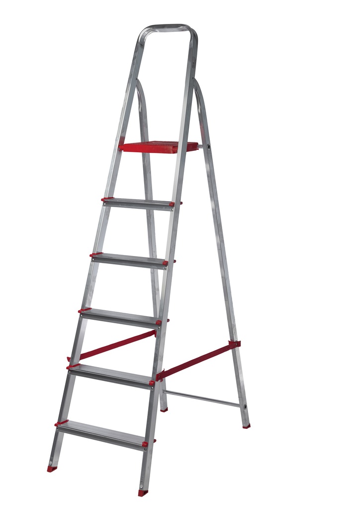 ESCALERA LUSQTOFF DOMESTICA DE ALUMINIO 6 GRADO ESL191-76