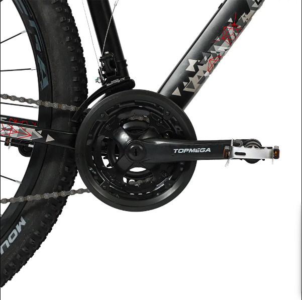 BICICLETA TOP MEGA REGAL R29 21VEL NEG BCO GRIS L