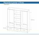 PLACARD PIRO DPB170:4 1.70 ECO 6 PUERTAS ABEDUL
