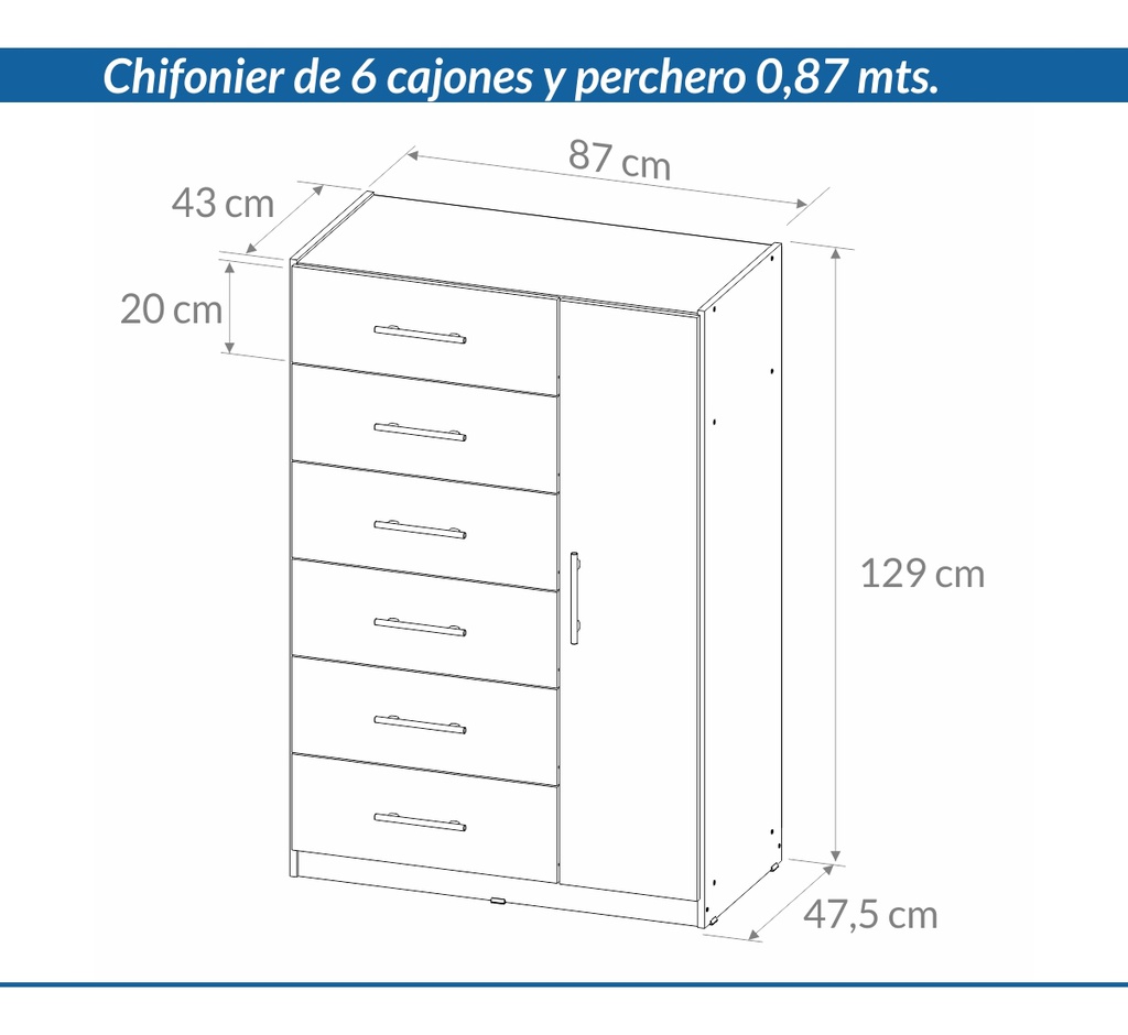 CHIFONIER PIRO DCM087:47 C/PERCHERO ABEDUL