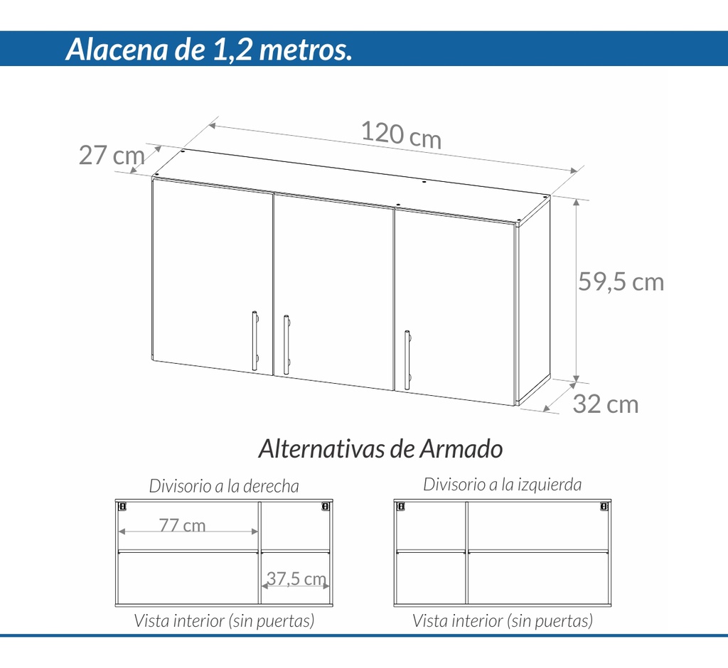 ALACENA PIRO CAP120 1.20 BLANCO WENGUE
