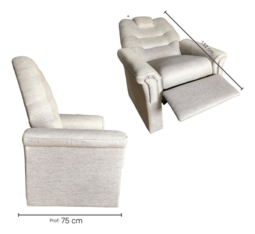 SILLON POLTRONA COLOR LIVING DIVA TELA CHENILLE GRIS 011