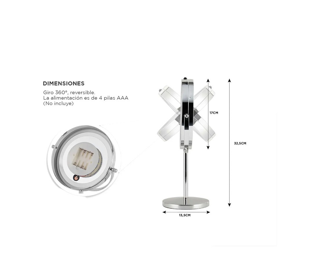 ESPEJO COSMETICA GADNIC 1X/7 LED
