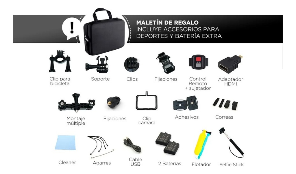 CAMARA DE DEPORTES DOBLE PANTALLA GF-AC1