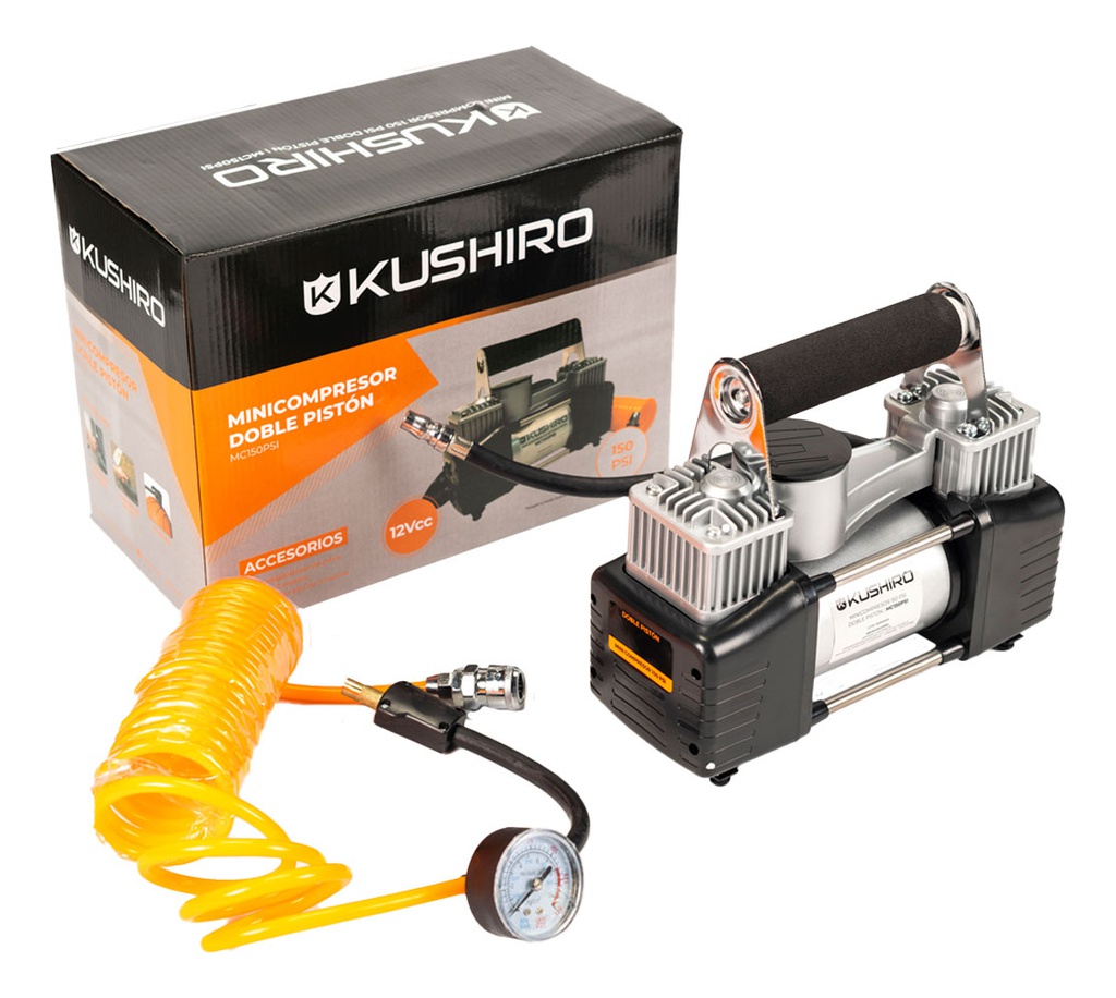 MINICOMPRESOR  KUSHIRO 150 PSI DOBL.PISTON MC150PSI