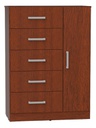 CHIFONIER ORLANDI 3411 5 CAJ 1PTA MOGNO