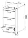 BOTINERO ORLANDI 238 3PTAS 1 CAJON MOGNO
