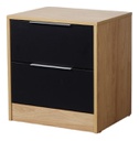 MESA DE LUZ RICCHEZZE MURANO 2CAJ HICKORY/NEGRO 35227796