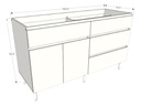 BAJO MESADA RICCHEZZE LIVORNO 1.40 GRIS POLAR 35604763