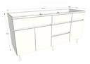 BAJO MESADA LIVORNO 1.60 GRIS POLAR 35604863