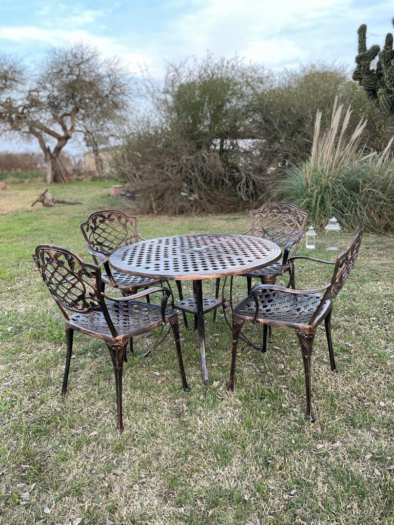 JUEGO DE JARDIN CHATEAUX X4 SILLAS COBRE