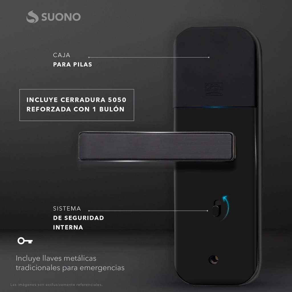 CERRADURA SMARTLOCK SUONO HOG0195 MINI NEGRA