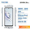 CELULAR TECNO BGH SPARK 20 PRO KJ6 256 + 8GB