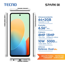 CELULAR TECNO BGH PIT011009 BG6m SPARK GO 2024 64+2GB WHITE