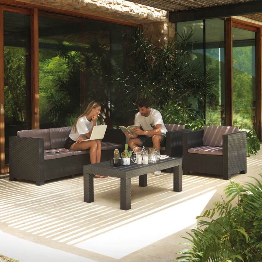 SET MUEBLE DIVA TROPEA SHAF BER55467 (1 SOFA + 2 SILLAS + 1 MESA)