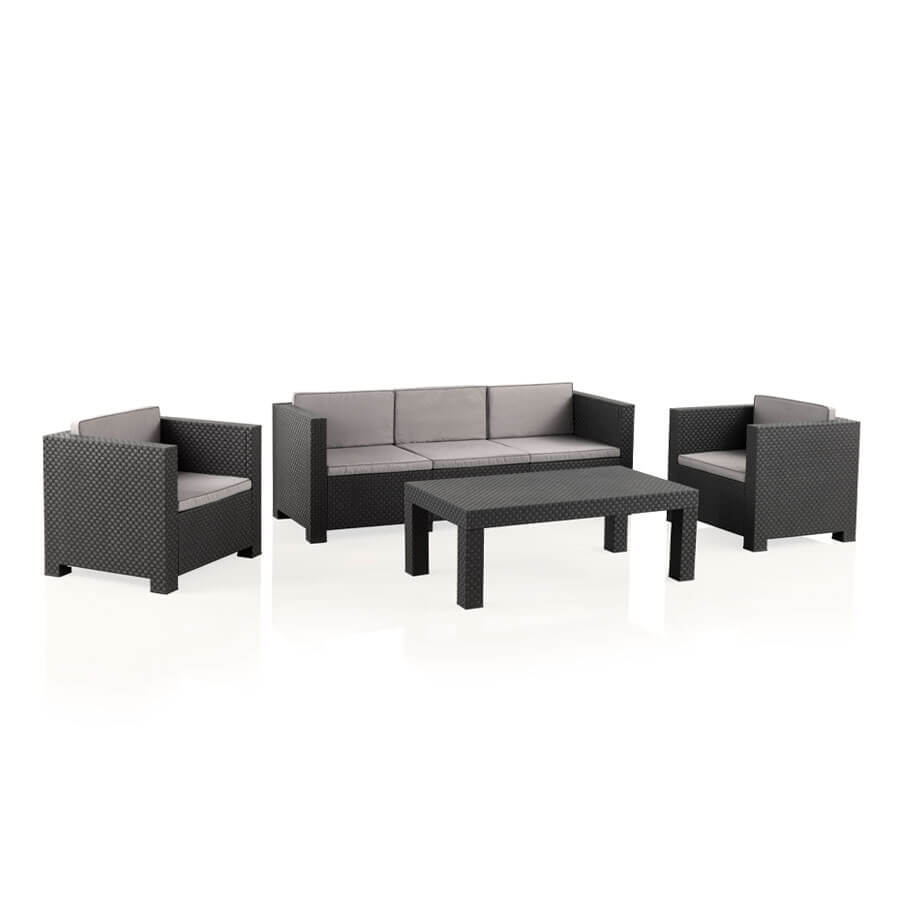 SET MUEBLE DIVA TROPEA SHAF BER55467 (1 SOFA + 2 SILLAS + 1 MESA)