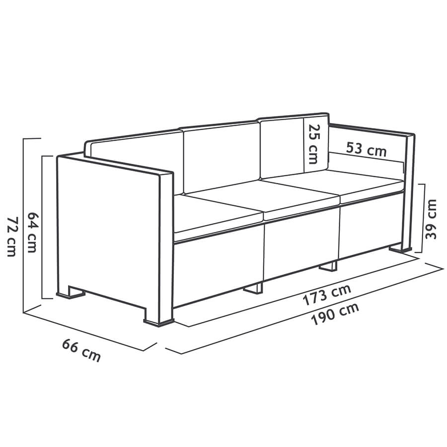 SET MUEBLE DIVA TROPEA SHAF BER55467 (1 SOFA + 2 SILLAS + 1 MESA)