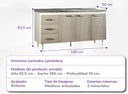 BAJO MESADA MUEBLES MAXIMO 72265 160 GRIS/BLANCA