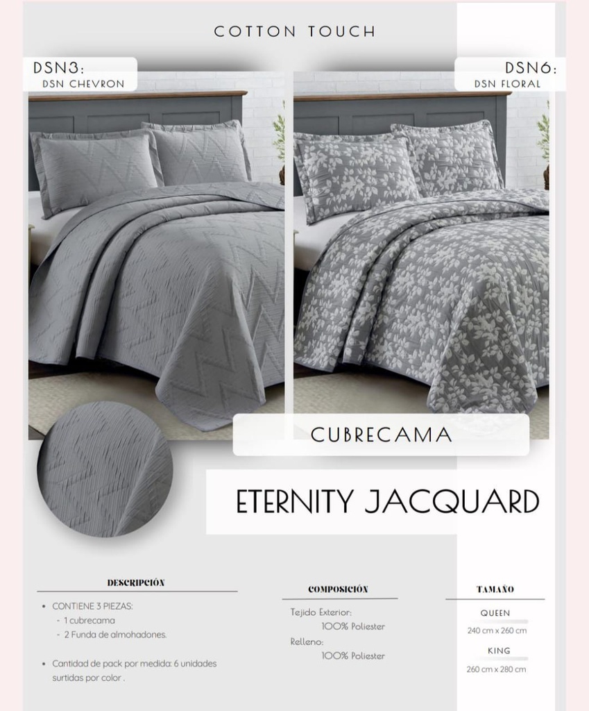 COVER LAS CALAS JAQUARD KING