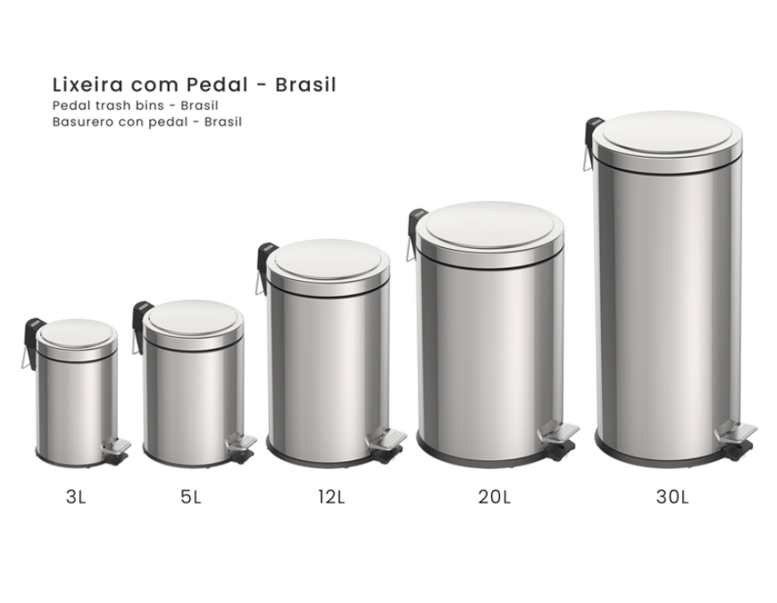CESTO DE BASURA TRAMONTINA 94538/105 5 LT. AC. INOX.
