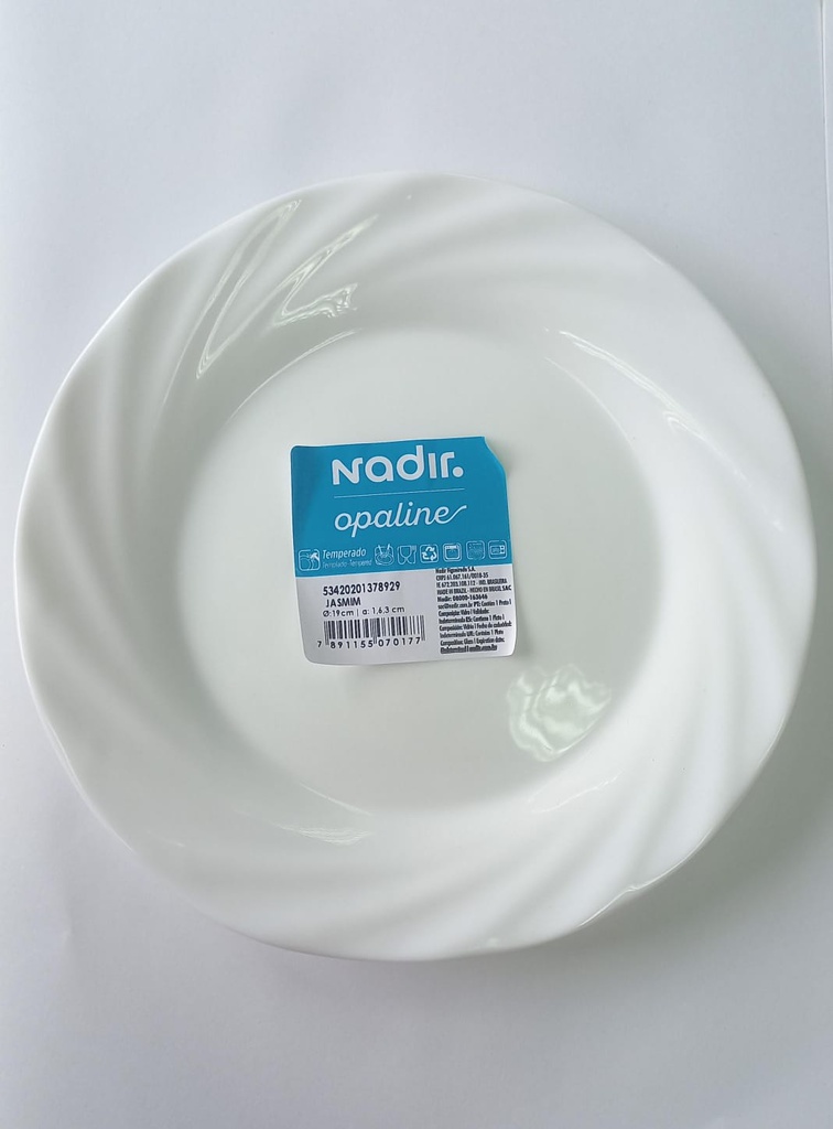 PLATO POSTRE NADIR 534202 JASMIN Ø19 CM OPALINE