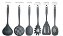SET DE SEIS UTENSILIOS HUDSON UT48G NYLON GRIS OSCURO C/HOLDER