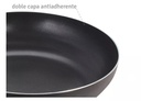 CACEROLA WOK HUDSON CC32SF DE ALUMINIO C/ANTIADHERENTE Y TAPA CRISTAL 32 CM