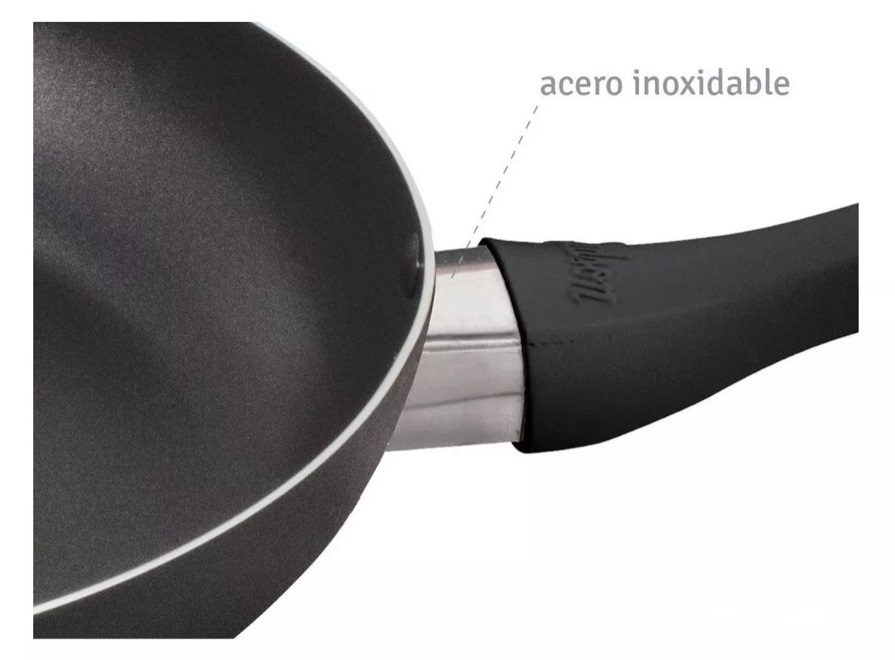 CACEROLA WOK HUDSON CC32SF DE ALUMINIO C/ANTIADHERENTE Y TAPA CRISTAL 32 CM