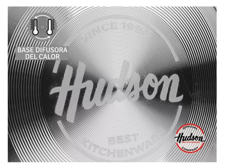 CACEROLA WOK HUDSON CC32SF DE ALUMINIO C/ANTIADHERENTE Y TAPA CRISTAL 32 CM