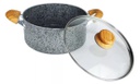 CACEROLA HUDSON FGRA07 DE ALUMINIO FORJADO 24CM C/ANTIADH. GRANITO Y TAPA DE CRISTAL