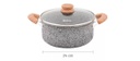 CACEROLA HUDSON FGRA07 DE ALUMINIO FORJADO 24CM C/ANTIADH. GRANITO Y TAPA DE CRISTAL