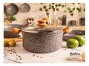 CACEROLA HUDSON FGRA07 DE ALUMINIO FORJADO 24CM C/ANTIADH. GRANITO Y TAPA DE CRISTAL