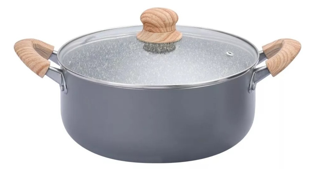 CACEROLA DE ALUMINIO HUDSON C/ANTIADHERENTE GRANITO 20CM GRA05