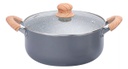 CACEROLA HUDSON GRA08 DE ALUMINIO C/ANTIADHERENTE GRANITO 26 CM