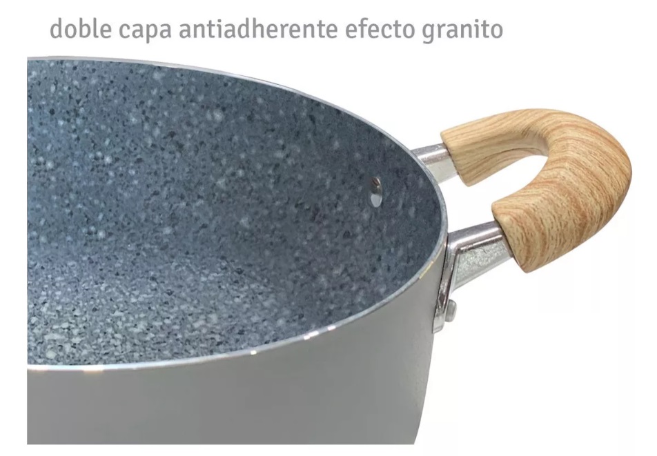 CACEROLA HUDSON GRA08 DE ALUMINIO C/ANTIADHERENTE GRANITO 26 CM