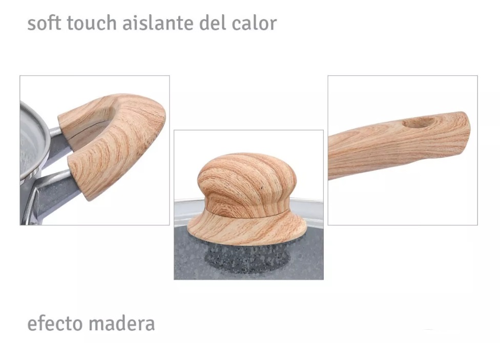 CACEROLA HUDSON GRA08 DE ALUMINIO C/ANTIADHERENTE GRANITO 26 CM