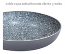 SARTEN HUDSON GRA23 DE ALUMINIO C/ ANTIADHERENTE GRANITO 26 CM