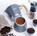 CAFETERA HUDSON M023 ITALIANA DE ALUMINIO ESMALTADO GRIS 9 TAZAS