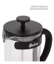 CAFETERA HUDSON FR08 VIDRIO Y AC INOX C/EMBOLO 800ML NEGRA