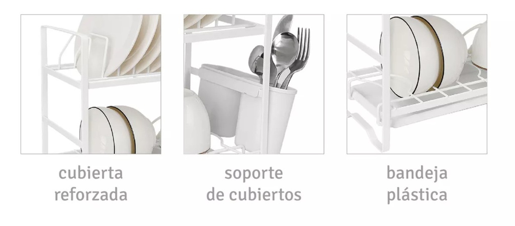 ESCURRIDOR DE PLATOS HUDSON CHICO BL 2 PISOS SP15