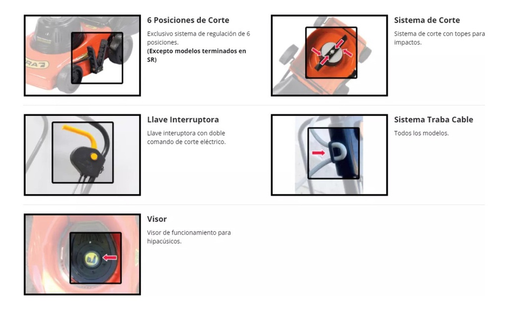 CORTADORA DE CESPED DIBRA R45E ELECTRICA 6 POS. C/CANASTO