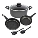 BATERIA DE COCINA TRAMONTINA 20599/390 MILAN=PARIS 6 PZ DE ALUMINIO C/ANTIAD. NEGRA