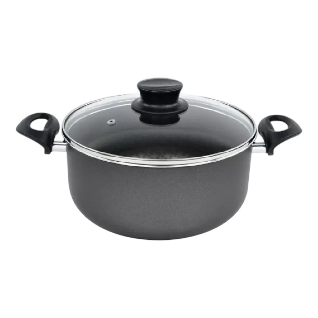 BATERIA DE COCINA TRAMONTINA 20599/390 MILAN=PARIS 6 PZ DE ALUMINIO C/ANTIAD. NEGRA