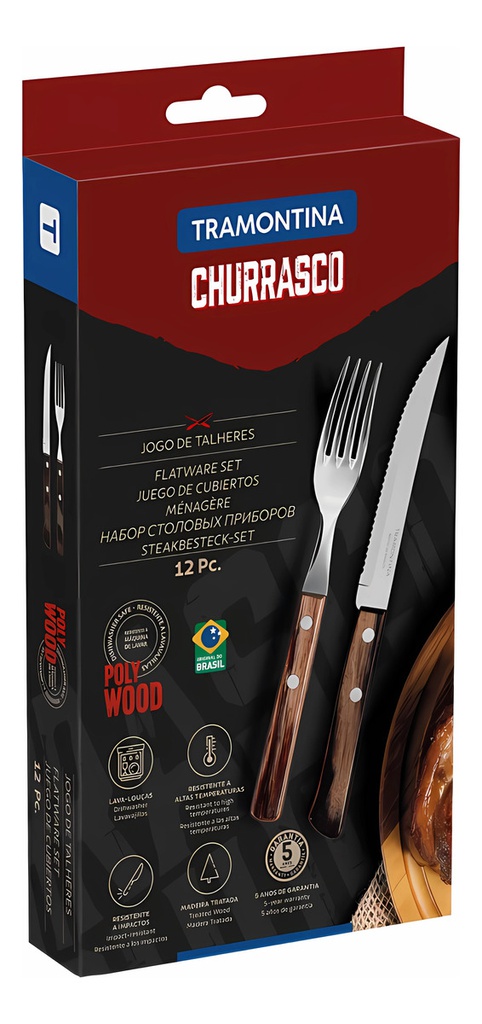 Juego De Cubiertos Tramontina 21199/911 Churrasco 12 Pz